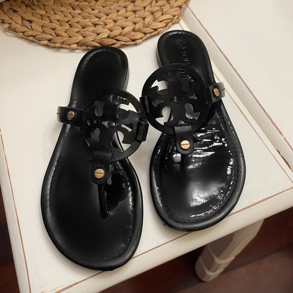 Tory Burch Miller Patent Sandal Black